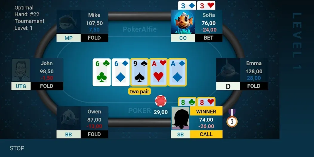 Offline Poker AI - PokerAlfie (Оффлайн Покер ИИ)  [МОД Меню] Screenshot 5