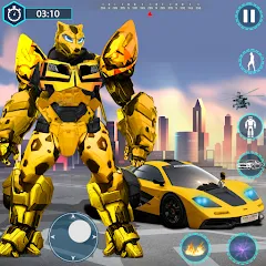 Скачать взломанную Flying Robot Transforming Game  [МОД Все открыто] - стабильная версия apk на Андроид