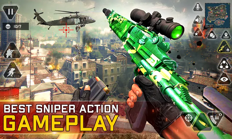 Sniper Gun Shooting game (ИГИ Снайпер Оружие Стрелялки Игры)  [МОД Mega Pack] Screenshot 1