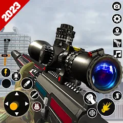 Скачать взломанную Sniper Gun Shooting game (ИГИ Снайпер Оружие Стрелялки Игры)  [МОД Mega Pack] - полная версия apk на Андроид