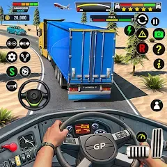 Скачать взломанную Truck Driving Euro Truck Game  [МОД Mega Pack] - последняя версия apk на Андроид