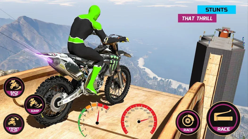 Racing Bike Stunt Games Master (Гонки на мотоциклах Мастер игр в трюки)  [МОД Unlocked] Screenshot 2