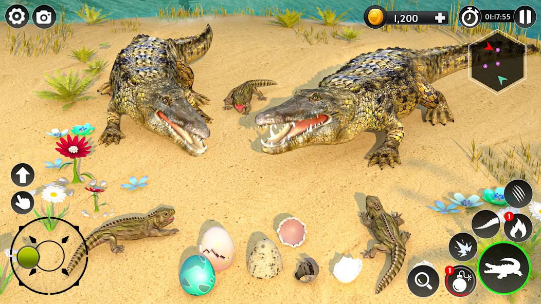 Hungry Animal Crocodile Games  [МОД Все открыто] Screenshot 3