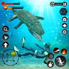 Взломанная Hungry Animal Crocodile Games  [МОД Все открыто] - полная версия apk на Андроид