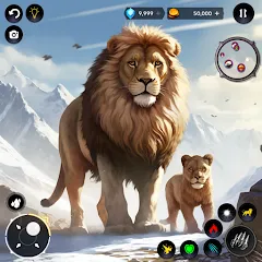 Скачать взломанную Lion Simulator Wild Lion Games  [МОД Mega Pack] - последняя версия apk на Андроид