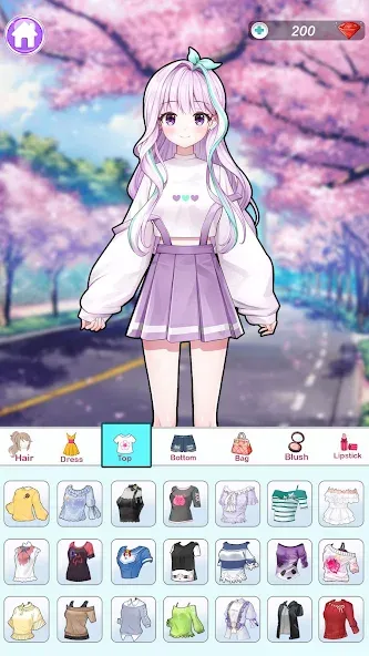 Anime Dress Up and Makeup Game  [МОД Много денег] Screenshot 2