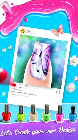 Nail Salon Fashion Makeup Game  [МОД Бесконечные монеты] Screenshot 4