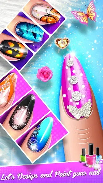 Nail Salon Fashion Makeup Game  [МОД Бесконечные монеты] Screenshot 5