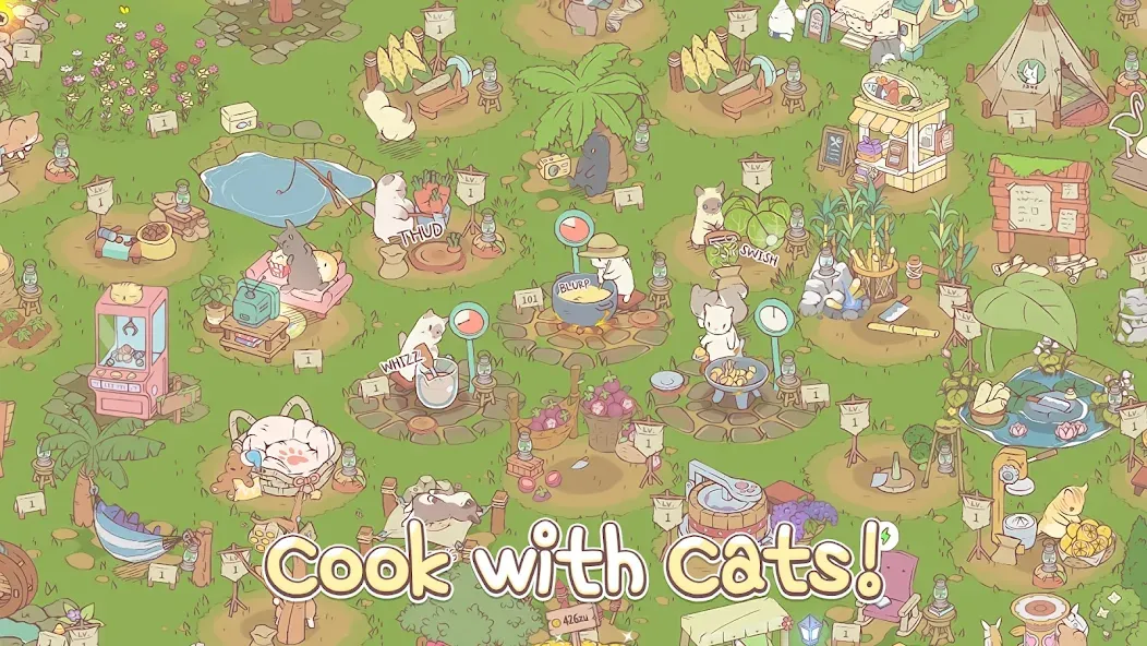 Cats & Soup - Cute Cat Game  [МОД Много монет] Screenshot 2