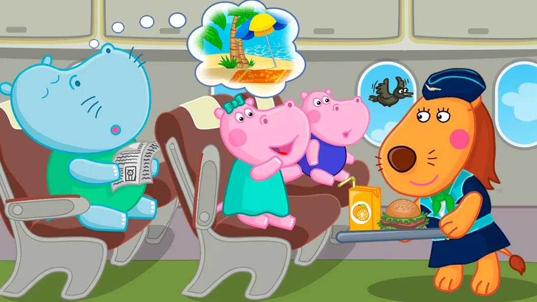 Hippo: Airport Profession Game  [МОД Бесконечные монеты] Screenshot 1