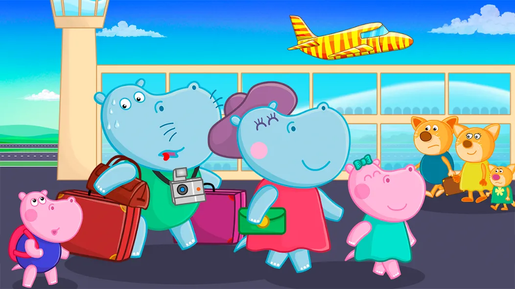 Hippo: Airport Profession Game  [МОД Бесконечные монеты] Screenshot 4