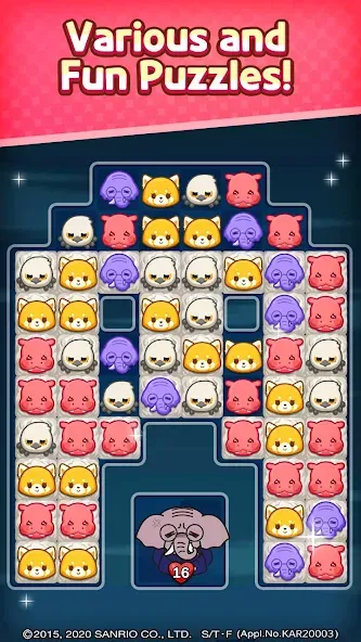 Aggretsuko : Match 3 Puzzle (Аггретсуко)  [МОД Все открыто] Screenshot 4