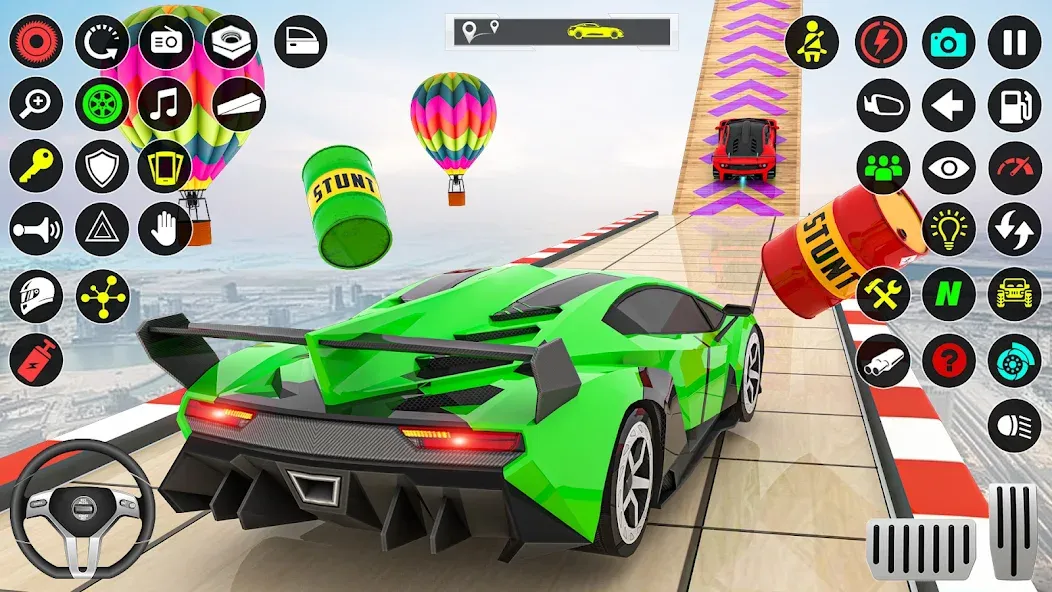 GT Car Stunt Race: Mega Ramps (Джи Ти Кар Стант Рейс)  [МОД Бесконечные монеты] Screenshot 1