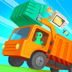 Скачать взломанную Dinosaur GarbageTruck:for kids  [МОД Бесконечные деньги] - полная версия apk на Андроид