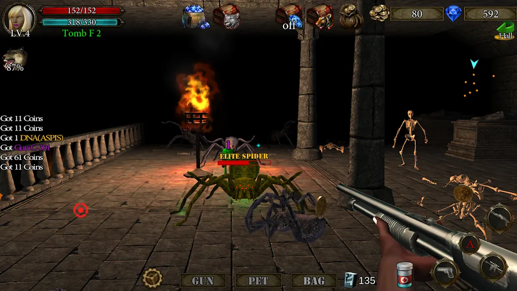 Dungeon Shooter : Dark Temple (Данжен Шутер)  [МОД Много денег] Screenshot 5