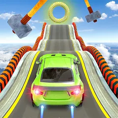 Скачать взломанную Mega Ramp Car Stunts Race Game  [МОД Unlimited Money] - стабильная версия apk на Андроид