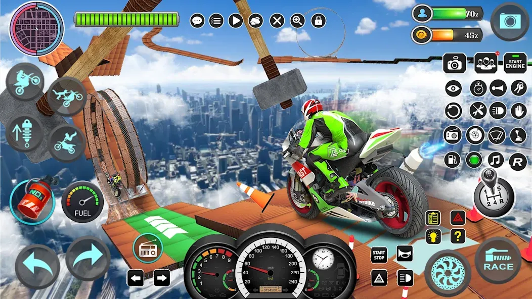 Mega Ramp Bike Stunts Games 3D  [МОД Меню] Screenshot 2