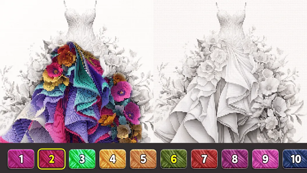 Cross Stitch: Color by Number  [МОД Много монет] Screenshot 2