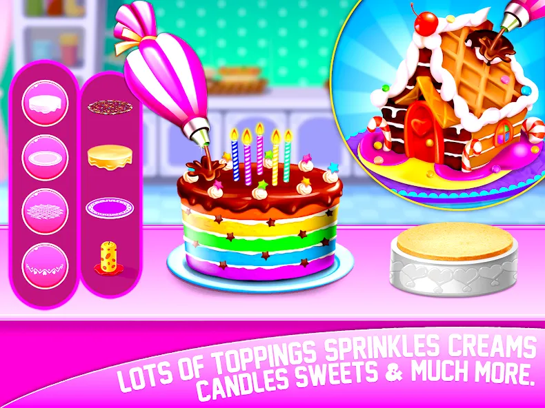 Cake Maker Sweet Bakery Games  [МОД Много денег] Screenshot 1