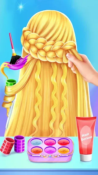 Braided Hair Salon Girls Games  [МОД Все открыто] Screenshot 2