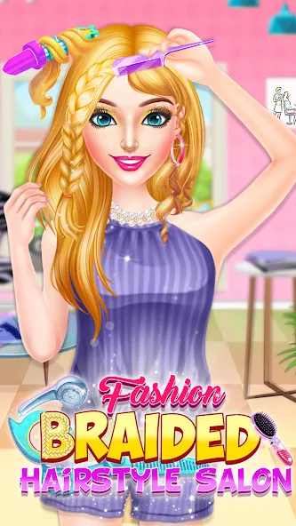 Braided Hair Salon Girls Games  [МОД Все открыто] Screenshot 3