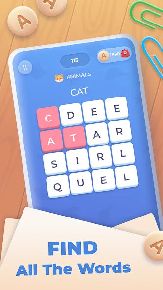 Word Wheel - Word Search  [МОД Все открыто] Screenshot 2