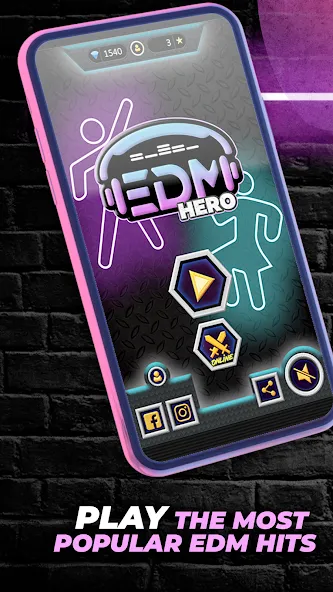 Guitar Hero Game: EDM Music (ЭДМ)  [МОД Mega Pack] Screenshot 1