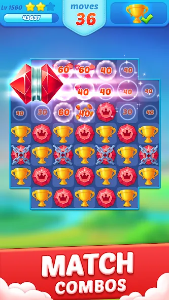 Jewel Crush™ - Match 3 Legend  [МОД Бесконечные монеты] Screenshot 2