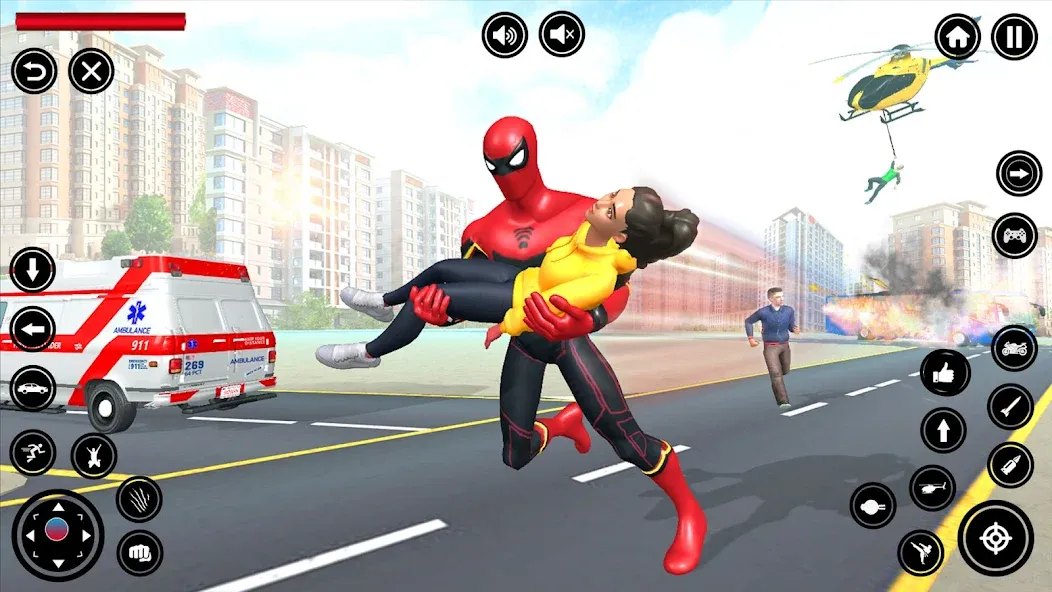 Flying Spider Rope Hero Fight (Флайинг Спайдер Роп Хиро Файт)  [МОД Много монет] Screenshot 2