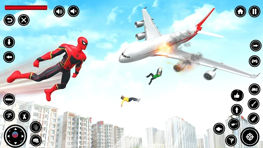 Flying Spider Rope Hero Fight (Флайинг Спайдер Роп Хиро Файт)  [МОД Много монет] Screenshot 5