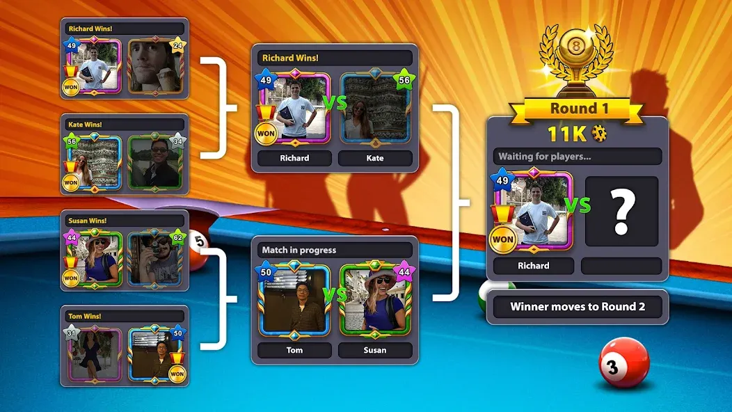 8 Ball Pool (Шаровый Бильярд)  [МОД Много монет] Screenshot 4