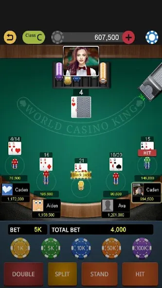 World Blackjack King  [МОД Бесконечные монеты] Screenshot 1