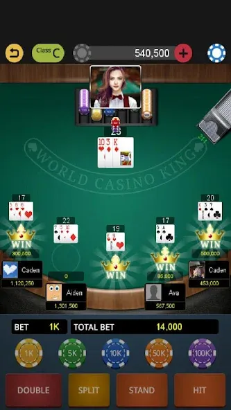 World Blackjack King  [МОД Бесконечные монеты] Screenshot 2