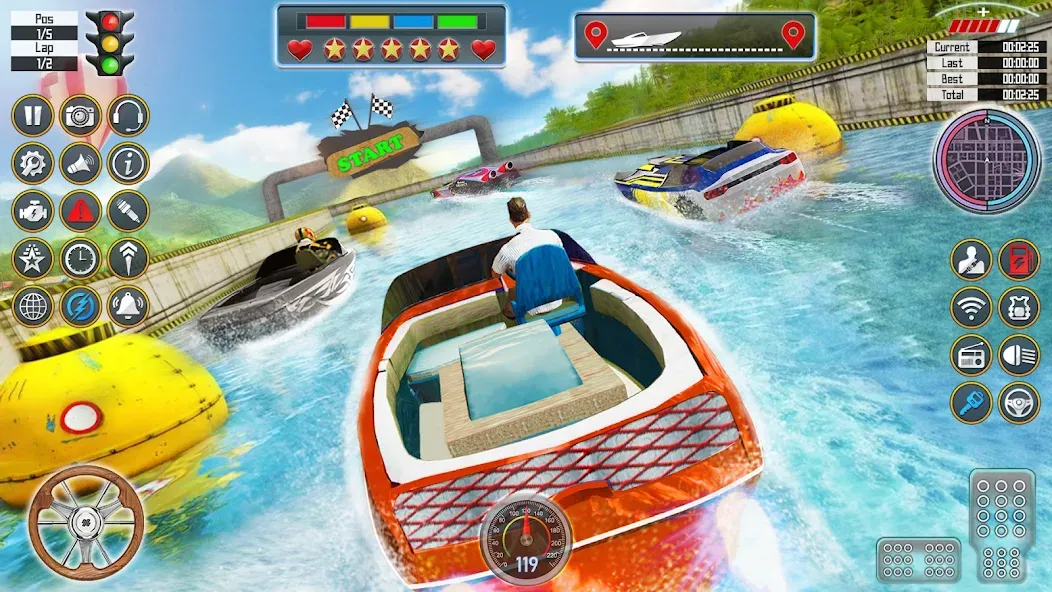 Speed Boat Racing: Boat games  [МОД Бесконечные монеты] Screenshot 1