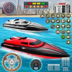 Скачать взломанную Speed Boat Racing: Boat games  [МОД Бесконечные монеты] - последняя версия apk на Андроид