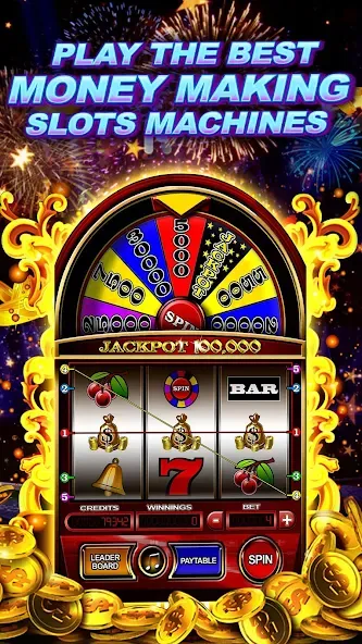 Money Wheel Slot Machine Game (Мани Вил Слот Машине Гейм)  [МОД Бесконечные монеты] Screenshot 1