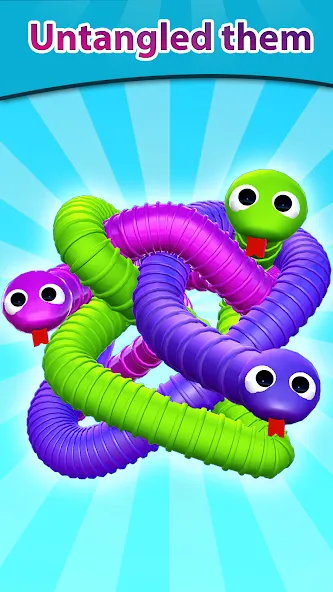 Tangled Snakes Puzzle Game (Танглед Снейк 3Д)  [МОД Menu] Screenshot 1