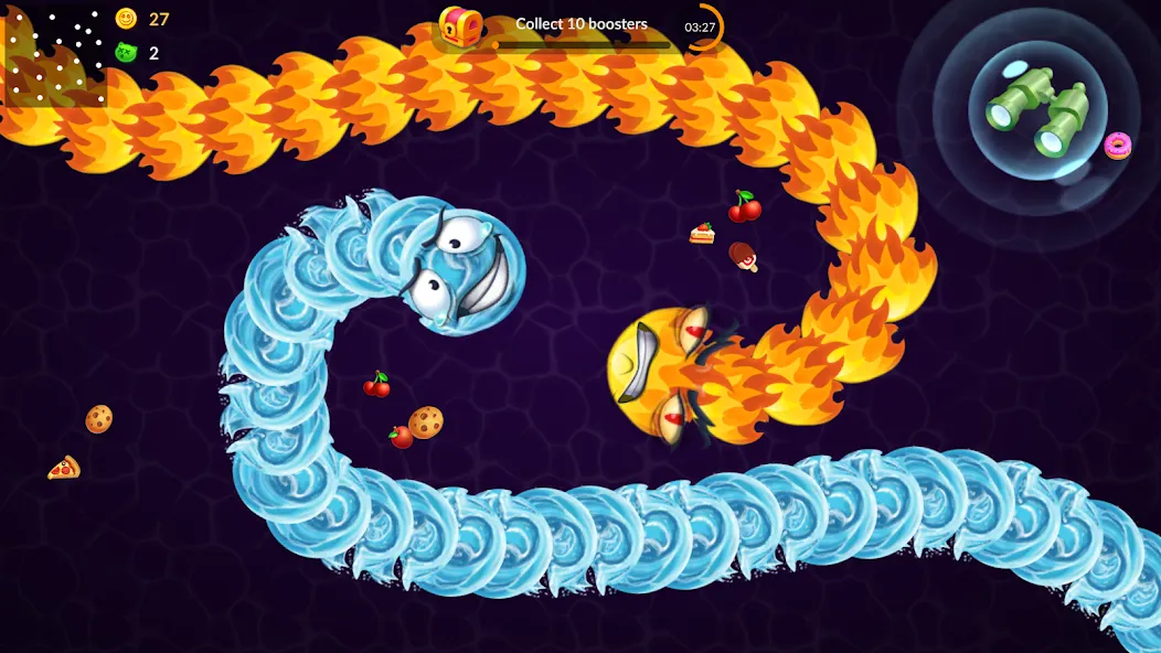 Snake vs Worms: Fun .io Zone  [МОД Unlimited Money] Screenshot 2