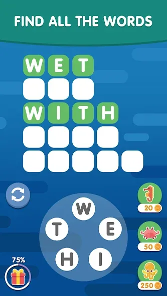 Word Search Sea: Word Puzzle  [МОД Бесконечные деньги] Screenshot 3