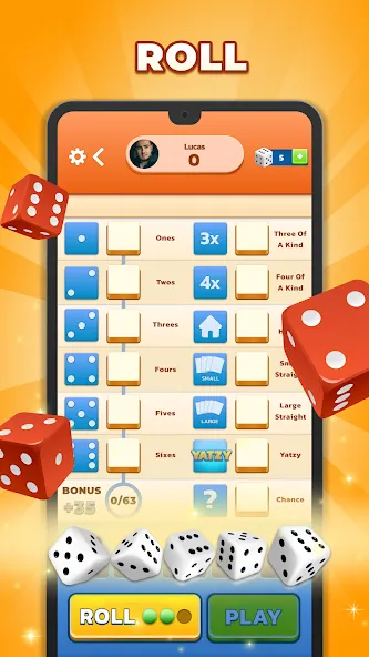 Yatzy - Fun Classic Dice Game (Ятзи)  [МОД Все открыто] Screenshot 3