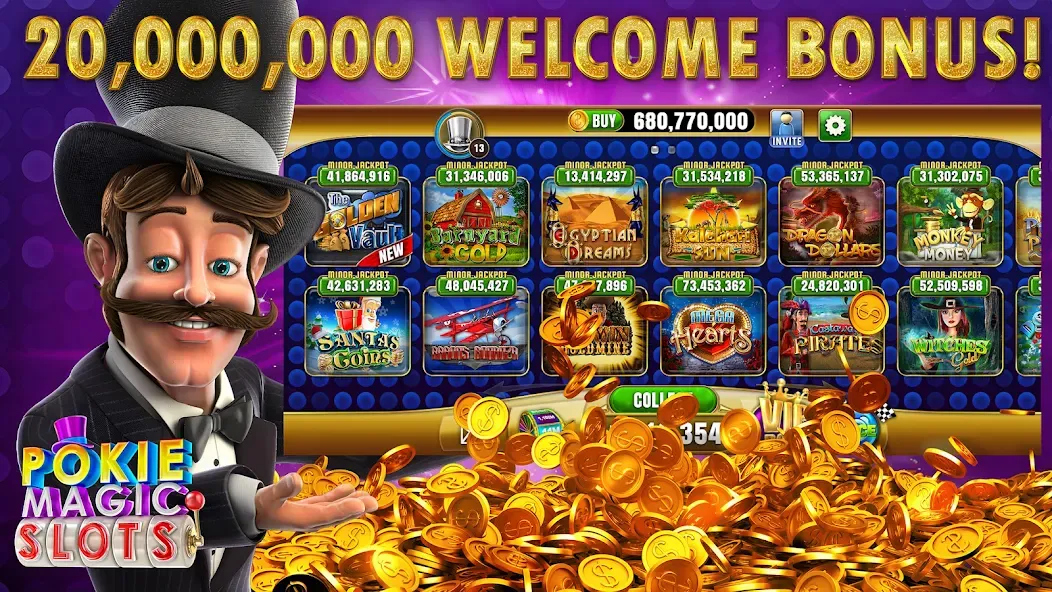 Pokie Magic Casino Slots (Поки Мэджик Казино Слоты)  [МОД Unlimited Money] Screenshot 1