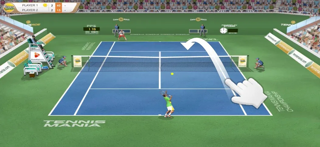 Tennis Mania Mobile (Теннис Мания Мобайл)  [МОД Unlocked] Screenshot 1