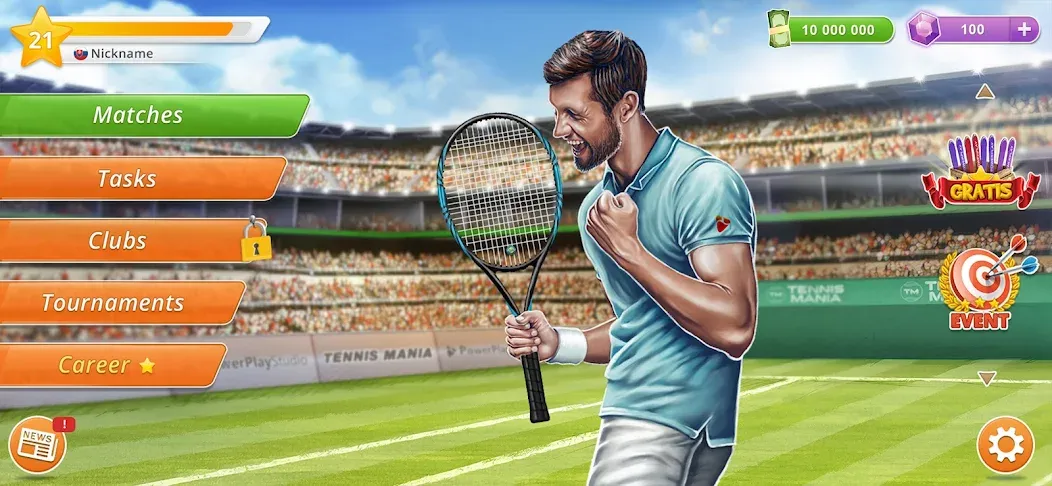 Tennis Mania Mobile (Теннис Мания Мобайл)  [МОД Unlocked] Screenshot 2