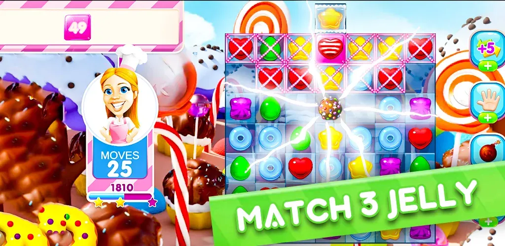 Jelly Kingdom Crush - Match 3  [МОД Unlimited Money] Screenshot 1