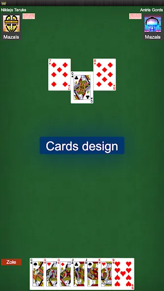 Latvian card game: RaccoonZole  [МОД Бесконечные деньги] Screenshot 4