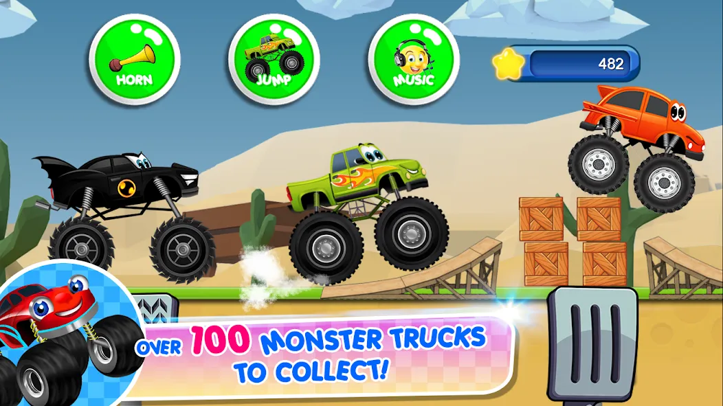 Monster Trucks Game for Kids 2 (Монстр Тракс Игра для Детей 2)  [МОД Бесконечные деньги] Screenshot 2