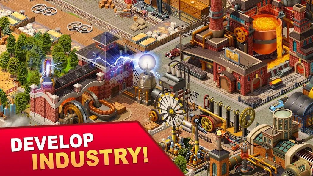 Steam City: Town building game (Стим Сити)  [МОД Бесконечные монеты] Screenshot 3