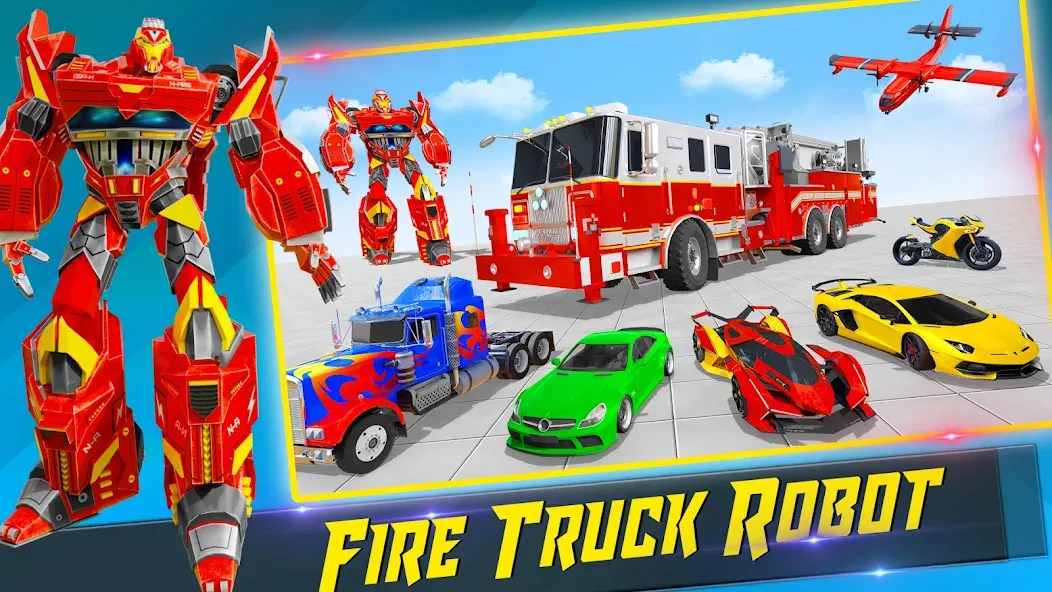 Fire Truck Robot Car Game  [МОД Бесконечные деньги] Screenshot 4