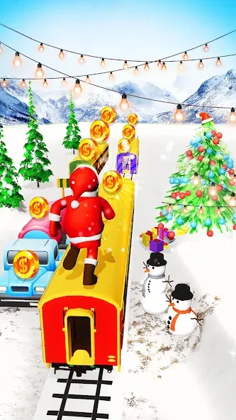 Xmas Santa Surfer Running Game (Ксмас Санта Серфер Раннинг Гейм)  [МОД Много денег] Screenshot 3