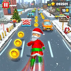 Скачать взлом Xmas Santa Surfer Running Game (Ксмас Санта Серфер Раннинг Гейм)  [МОД Много денег] - полная версия apk на Андроид